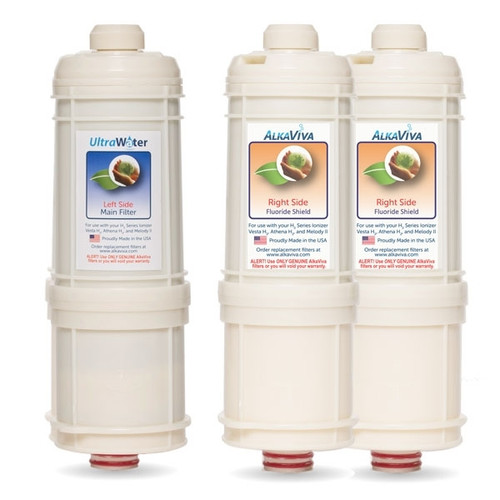 AlkaViva H2 Series Filter Set: 1 UltraWater & 2 Fluoride